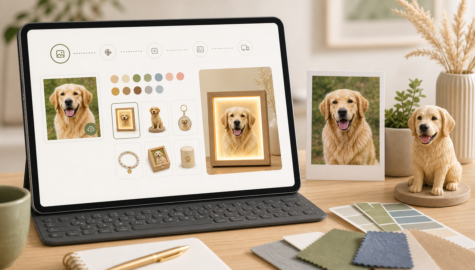 digital pet portrait design options from photo