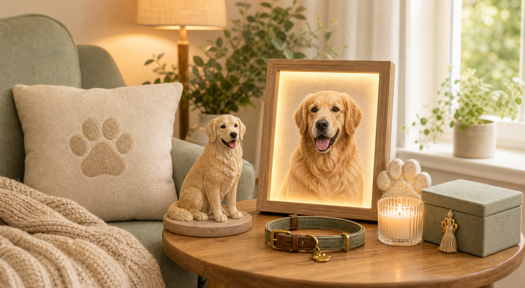 how to memorialize a pet at home with a small shelf