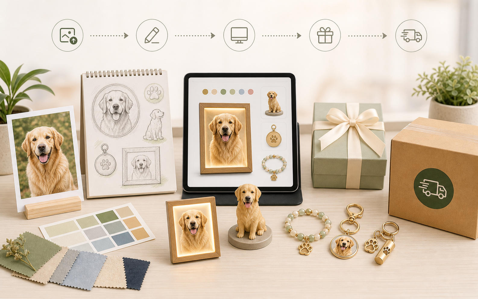 custom pet memorial gift design process from photo