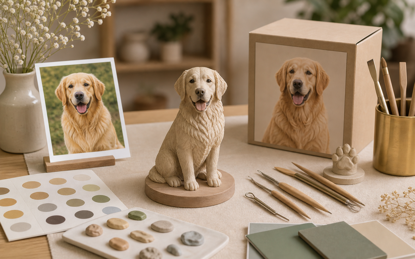 custom pet figurine from photo studio proof