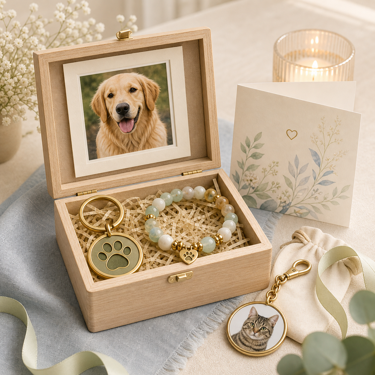 pet memorial keepsake box set sympathy gift