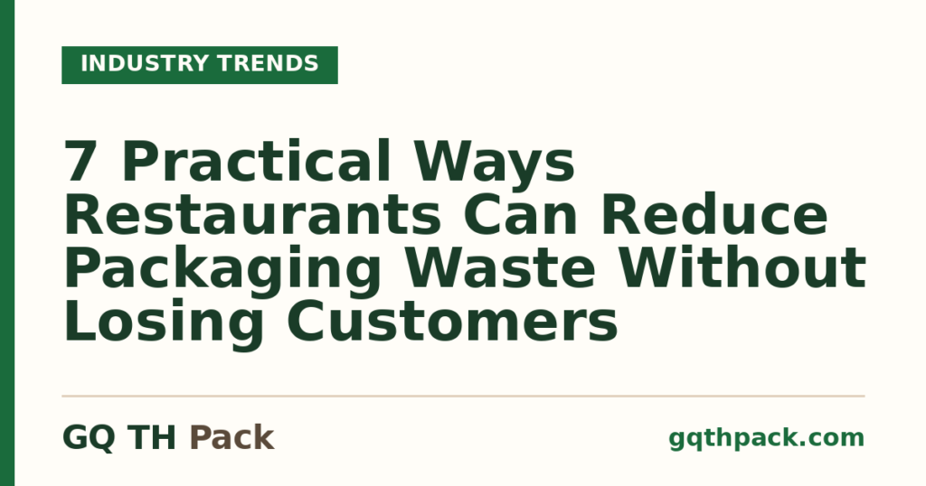 7 Practical Ways Restaurants Can Reduce Packaging Waste Without Losing Customers 7 Practical Ways Restaurants Can Reduce Packaging Waste Without Losing Customers