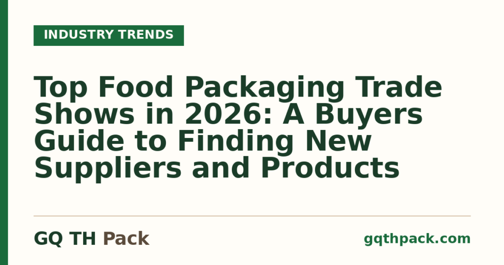 Top Food Packaging Trade Shows in 2026: A Buyers Guide to Finding New Suppliers and Products