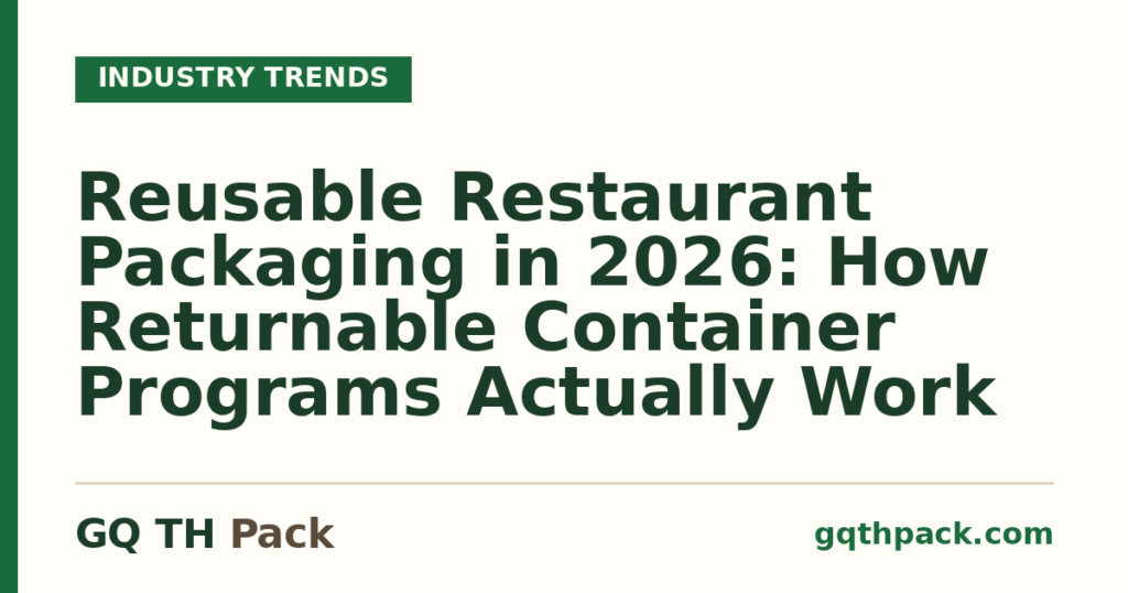 Reusable Restaurant Packaging in 2026: How Returnable Container Programs Actually Work Reusable Restaurant Packaging in 2026: How Returnable Container Programs Actually Work