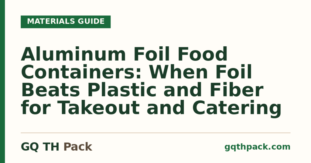 Aluminum Foil Food Containers: When Foil Beats Plastic and Fiber for Takeout and Catering