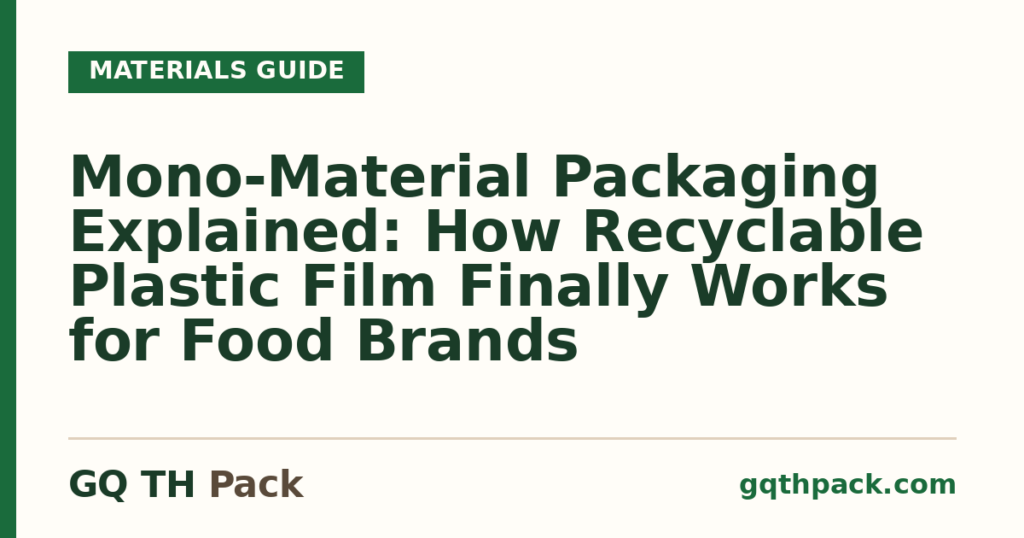 Mono-Material Packaging Explained: How Recyclable Plastic Film Finally Works for Food Brands
