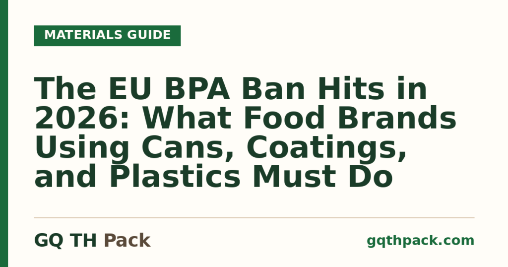 The EU BPA Ban Hits in 2026: What Food Brands Using Cans, Coatings, and Plastics Must Do