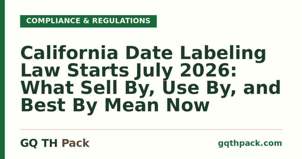 California Date Labeling Law Starts July 2026: What Sell By, Use By, and Best By Mean Now California Date Labeling Law Starts July 2026: What Sell By, Use By, and Best By Mean Now
