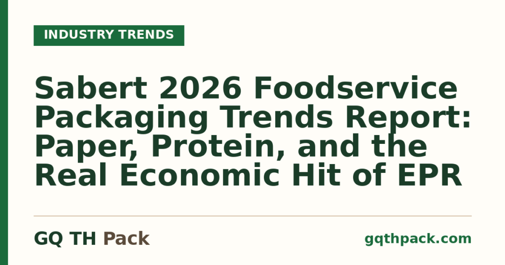 Sabert 2026 Foodservice Packaging Trends Report: Paper, Protein, and the Real Economic Hit of EPR