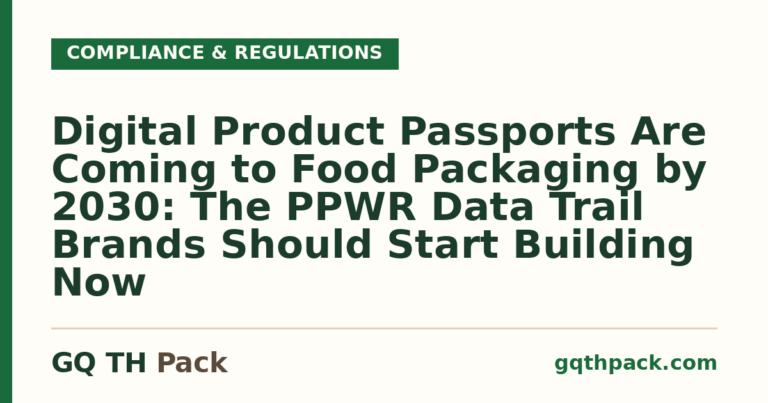 Digital Product Passports Are Coming to Food Packaging by 2030: The PPWR Data Trail Brands Should Start Building Now